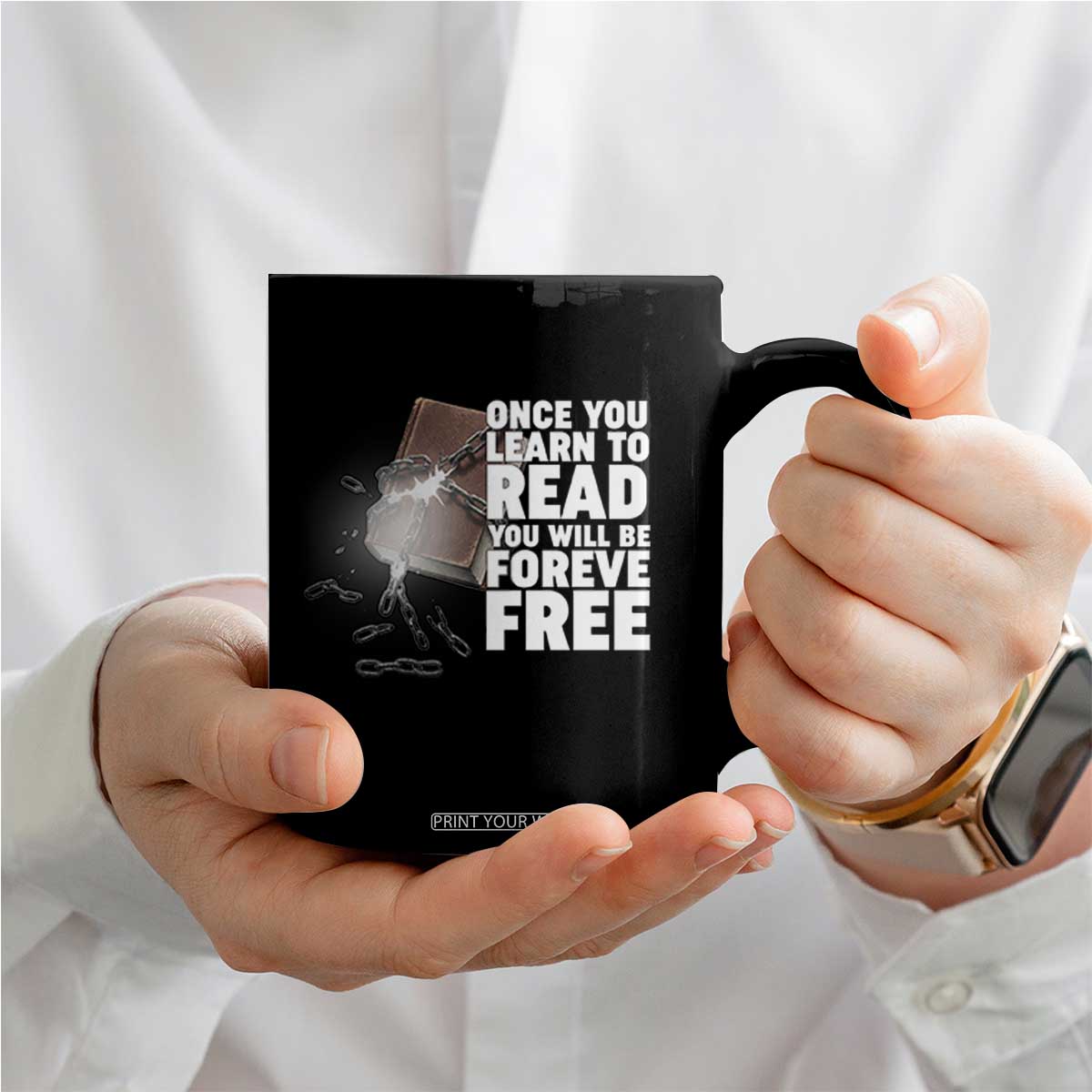 Frederick Douglass Freedom Quote Coffee Mug Once You Learn To Read TS12 Print Your Wear