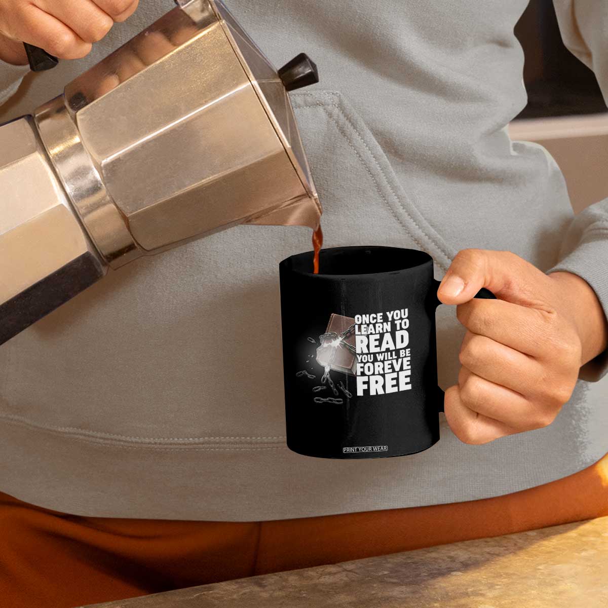 Frederick Douglass Freedom Quote Coffee Mug Once You Learn To Read TS12 Print Your Wear