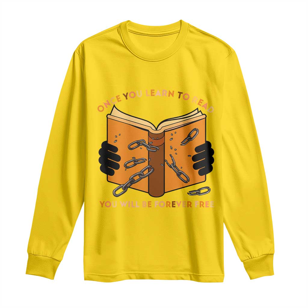 Breaking Every Chain Education Long Sleeve Shirt Frederick Douglass Quote TS12 Daisy Print Your Wear