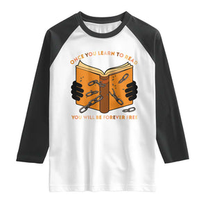 Breaking Every Chain Education Raglan Shirt Frederick Douglass Quote TS12 White Black Print Your Wear