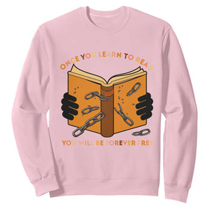 Breaking Every Chain Education Sweatshirt Frederick Douglass Quote TS12 Light Pink Print Your Wear