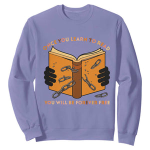 Breaking Every Chain Education Sweatshirt Frederick Douglass Quote TS12 Violet Print Your Wear