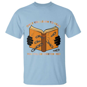 Breaking Every Chain Education T Shirt Frederick Douglass Quote TS12 Light Blue Print Your Wear
