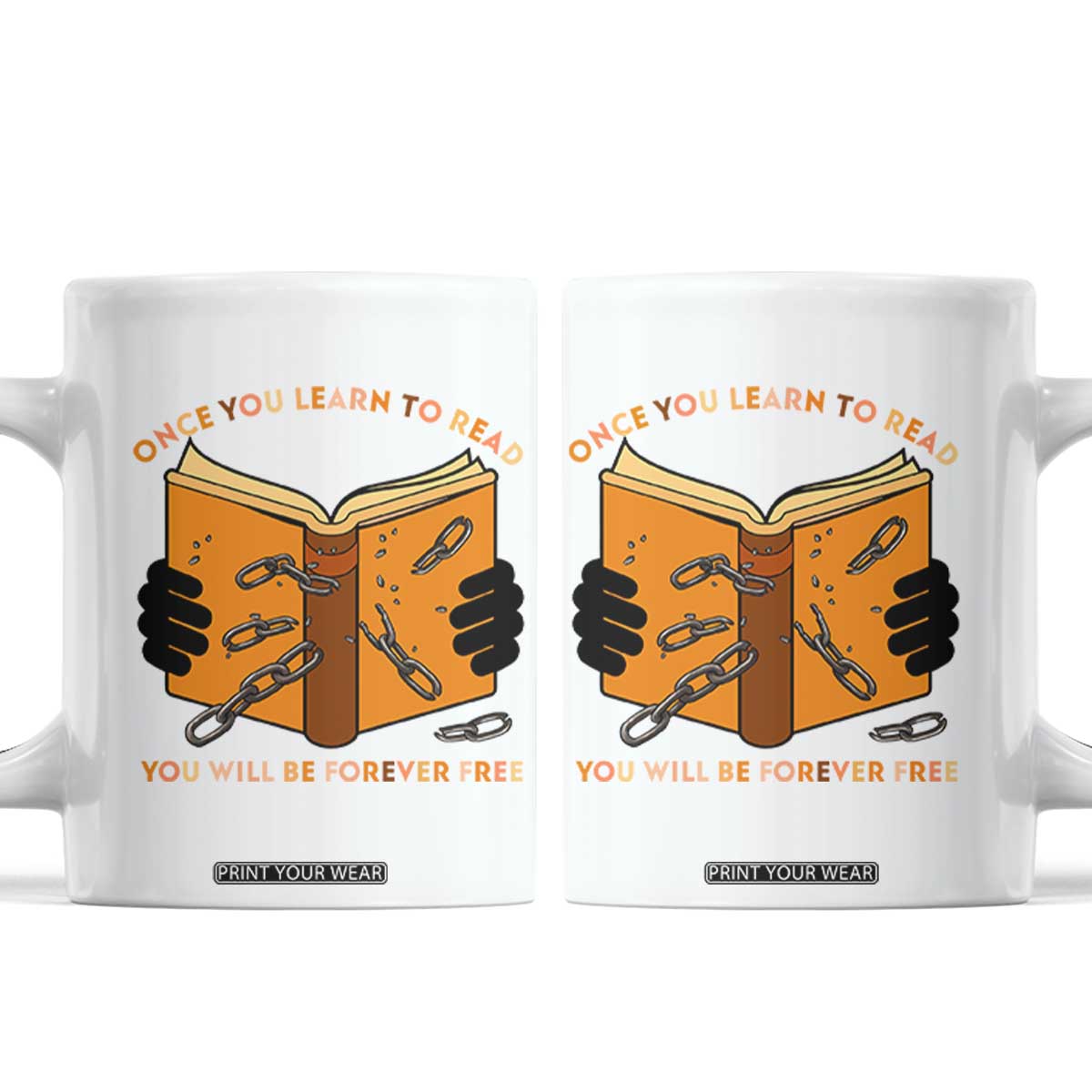Breaking Every Chain Education Coffee Mug Frederick Douglass Quote TS12 White Print Your Wear