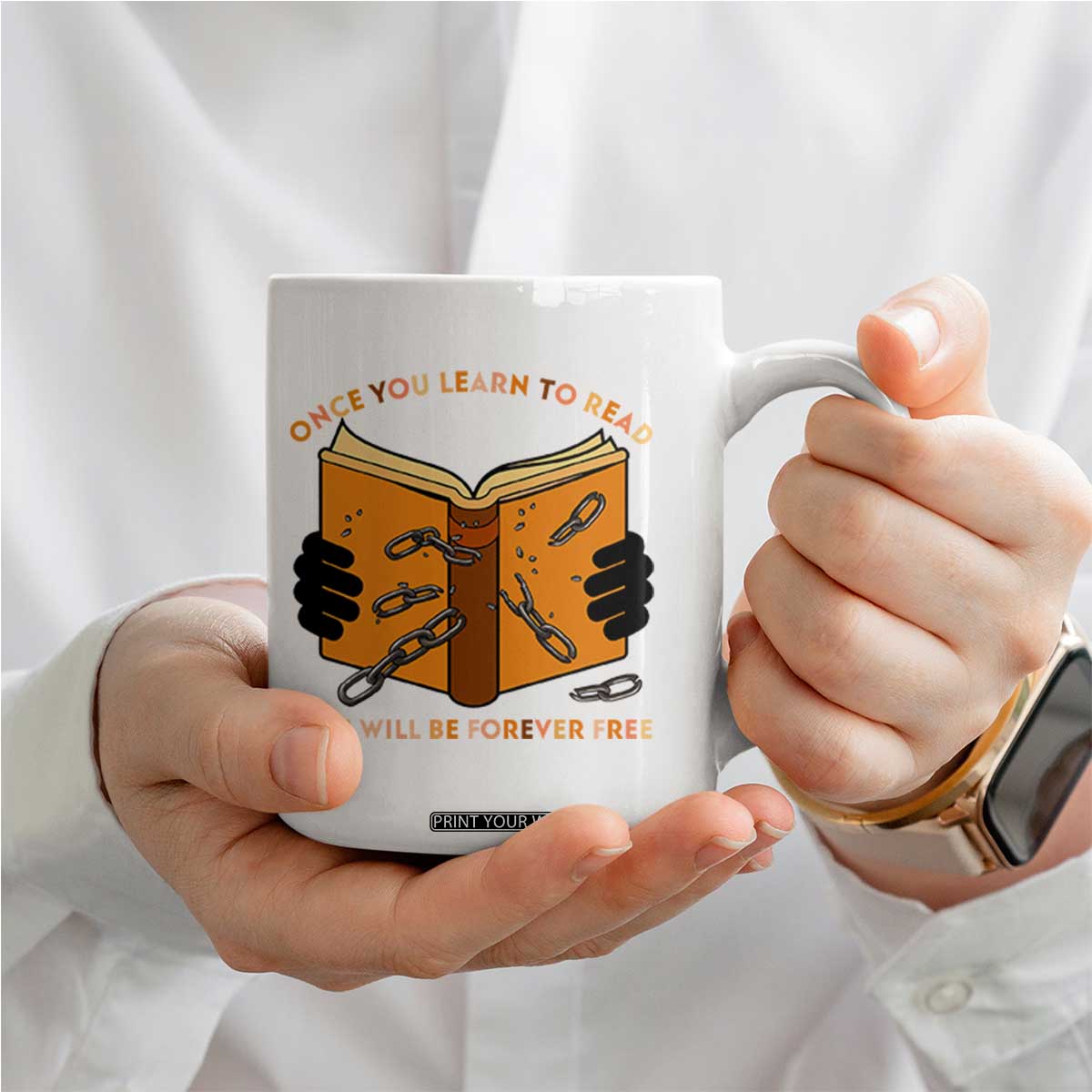 Breaking Every Chain Education Coffee Mug Frederick Douglass Quote TS12 Print Your Wear