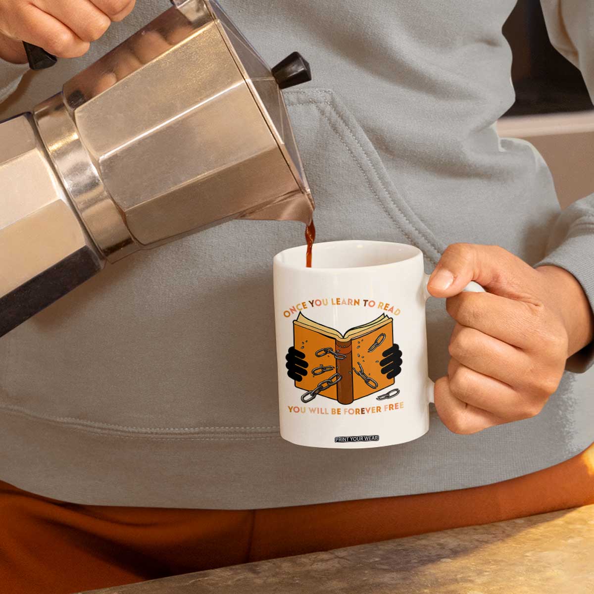 Breaking Every Chain Education Coffee Mug Frederick Douglass Quote TS12 Print Your Wear