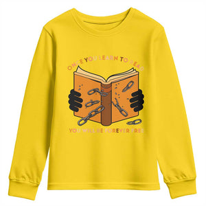 Breaking Every Chain Education Youth Sweatshirt Frederick Douglass Quote TS12 Daisy Print Your Wear