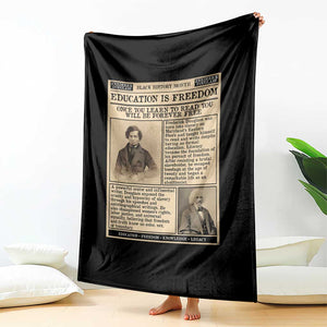 Education Is Freedom Newspaper Throw Blanket Frederick Douglass Black History Month Gift TS12 Print Your Wear