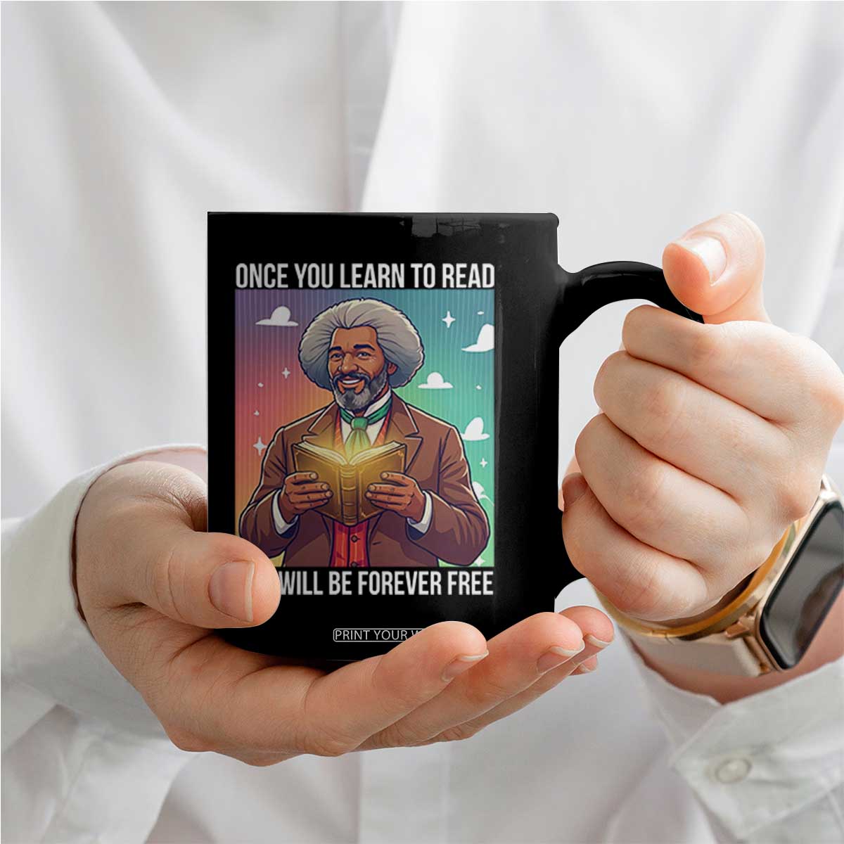 Frederick Douglass Reading And Freedom Coffee Mug African American Heritage TS12 Print Your Wear