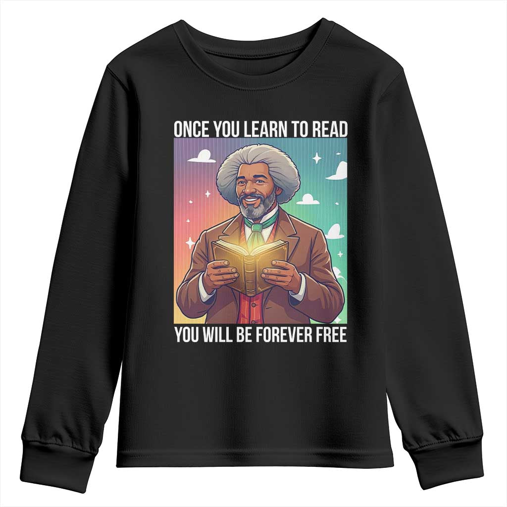 Frederick Douglass Reading And Freedom Youth Sweatshirt African American Heritage TS12 Black Print Your Wear