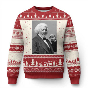 Strong Black History Leader Ugly Christmas Sweater Frederick Douglass Empowerment TS12 Beige Red Print Your Wear