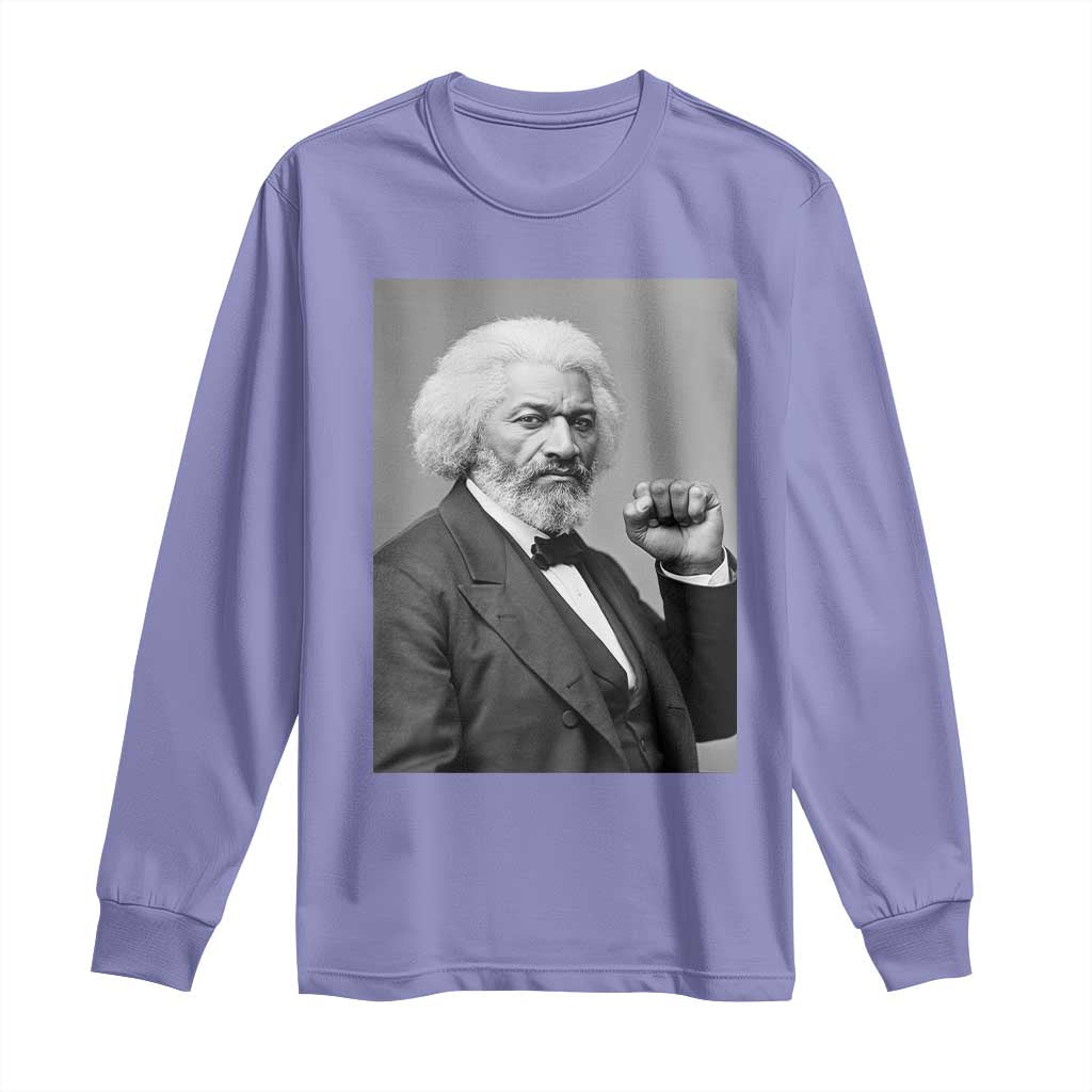Strong Black History Leader Long Sleeve Shirt Frederick Douglass Empowerment TS12 Violet Print Your Wear