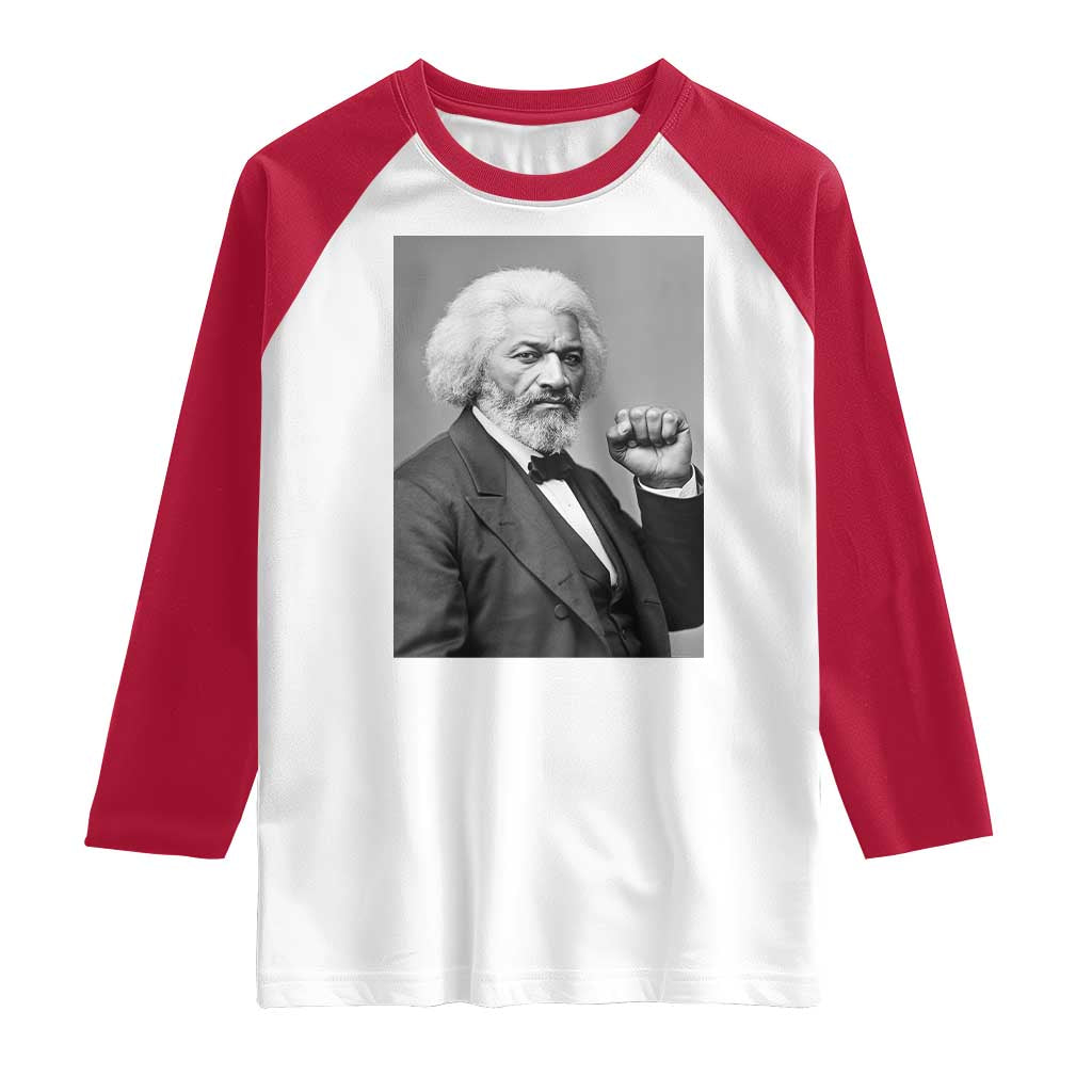 Strong Black History Leader Raglan Shirt Frederick Douglass Empowerment TS12 White Red Print Your Wear