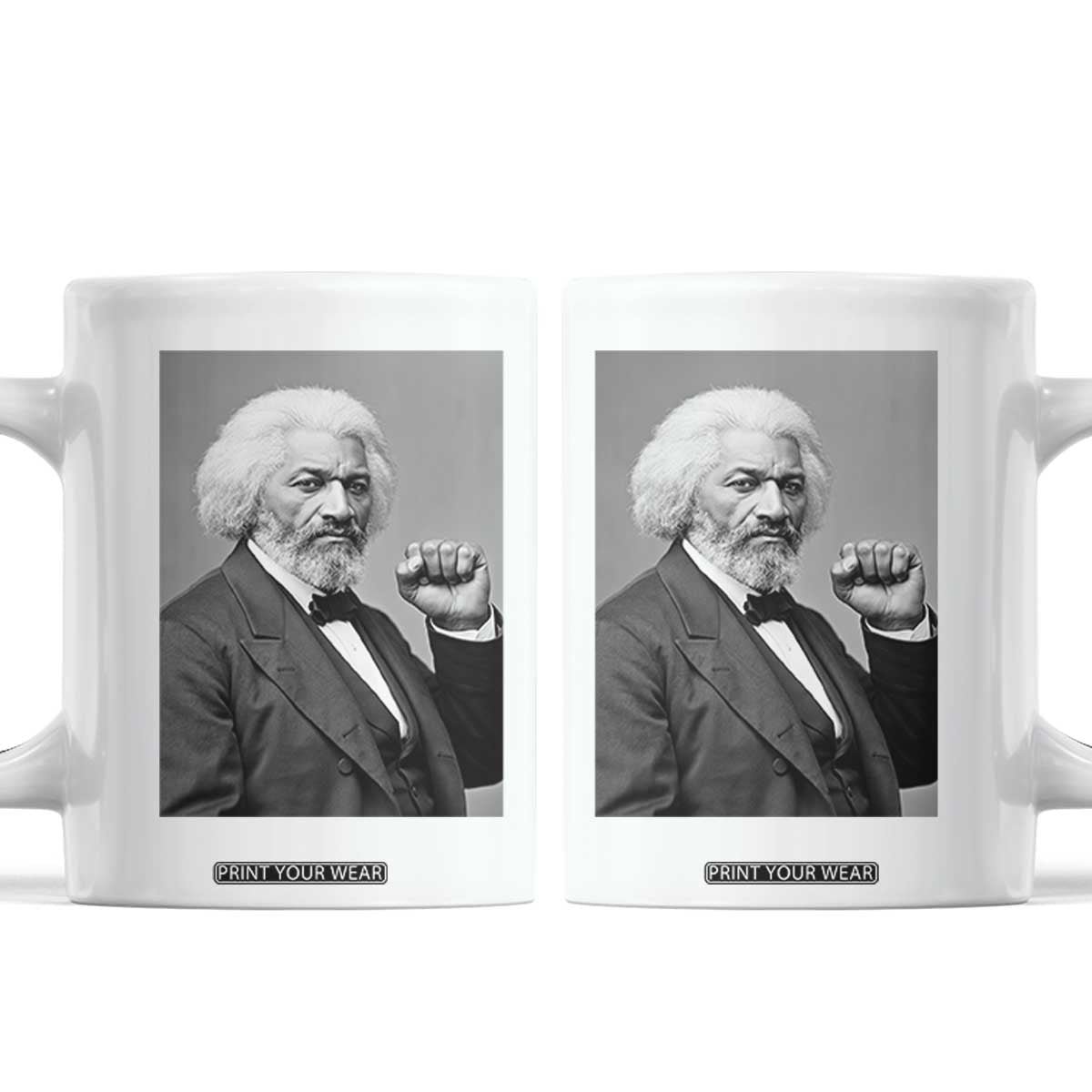 Strong Black History Leader Coffee Mug Frederick Douglass Empowerment TS12 White Print Your Wear