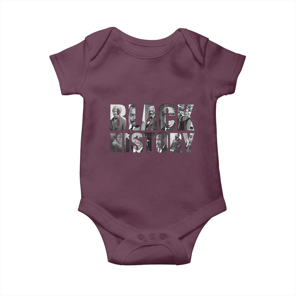 African American Leaders Baby Onesie Black History Month Legends TS12 Maroon Print Your Wear