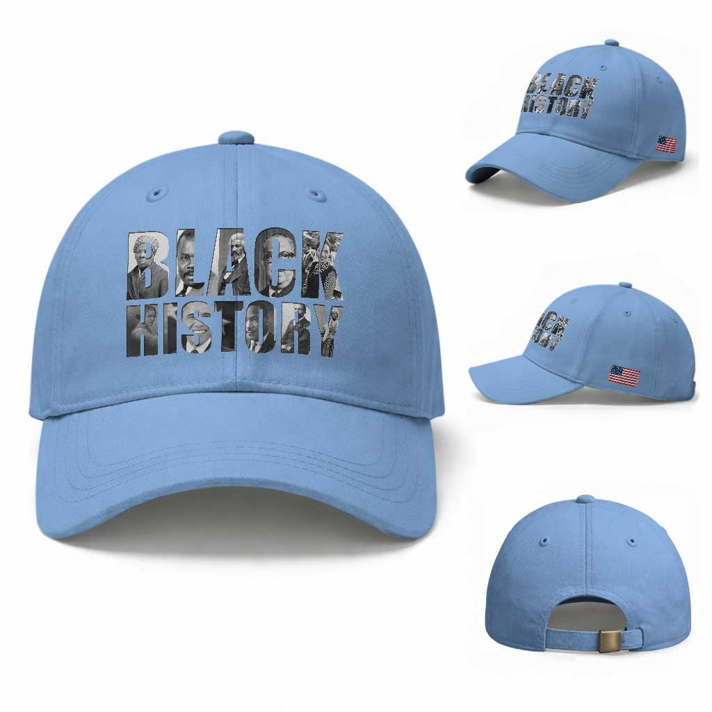 African American Leaders Baseball Cap Black History Month Legends TS12 Baseball Cap Universal Fit Light Blue Print Your Wear