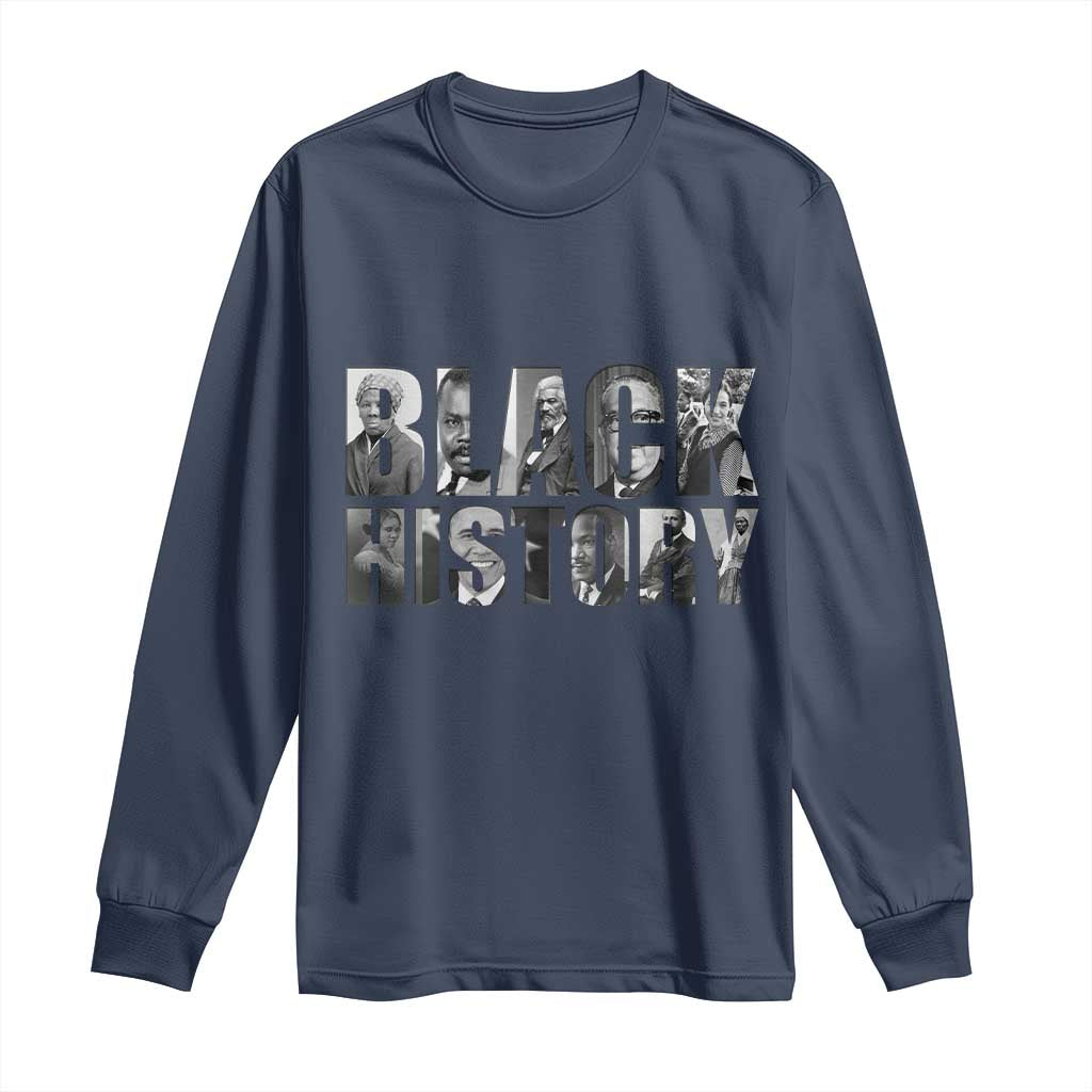 African American Leaders Long Sleeve Shirt Black History Month Legends TS12 Navy Print Your Wear