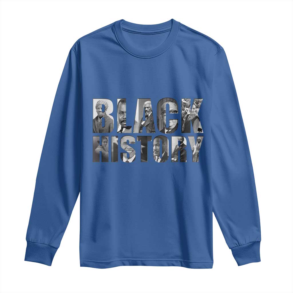 African American Leaders Long Sleeve Shirt Black History Month Legends TS12 Royal Blue Print Your Wear