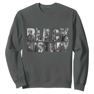 African American Leaders Sweatshirt Black History Month Legends TS12 Dark Heather Print Your Wear