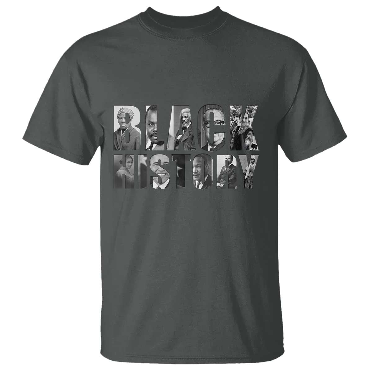 African American Leaders T Shirt Black History Month Legends TS12 Dark Heather Print Your Wear