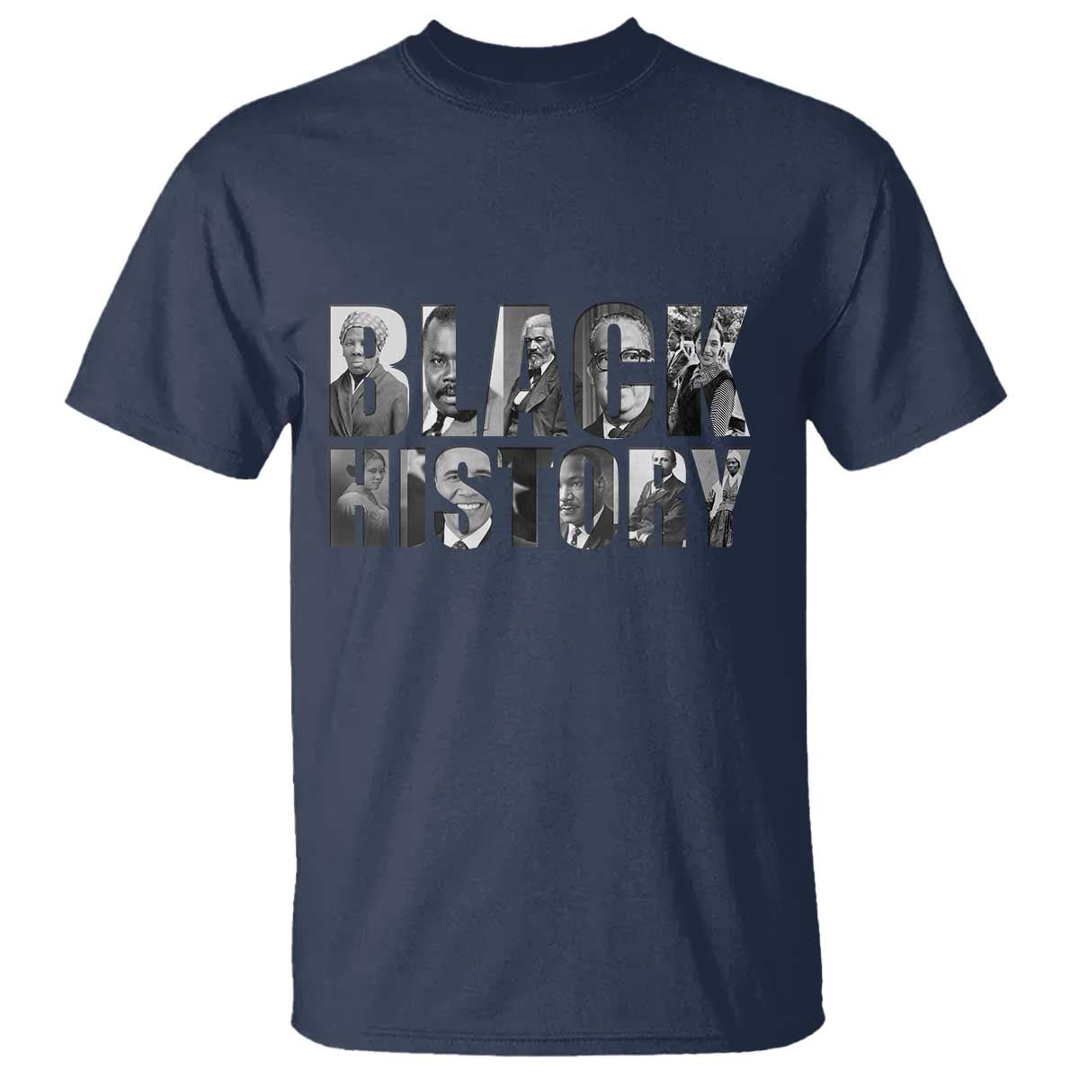 African American Leaders T Shirt Black History Month Legends TS12 Navy Print Your Wear