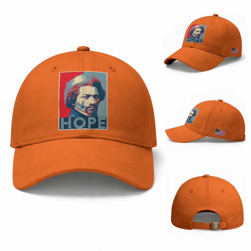 Frederick Douglass Hope Poster Baseball Cap African American Heritage TS12 Baseball Cap Universal Fit Orange Print Your Wear