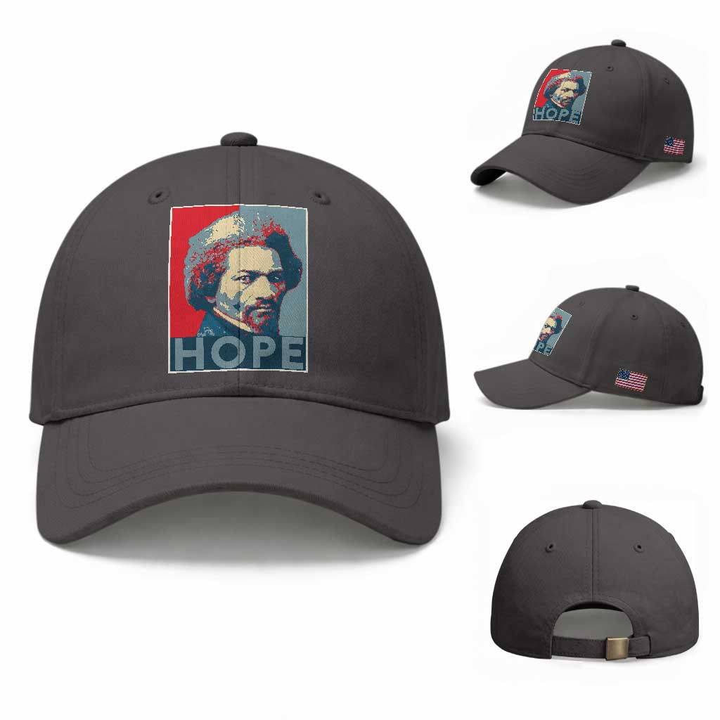 Frederick Douglass Hope Poster Baseball Cap African American Heritage TS12 Baseball Cap Universal Fit Dark Gray Print Your Wear