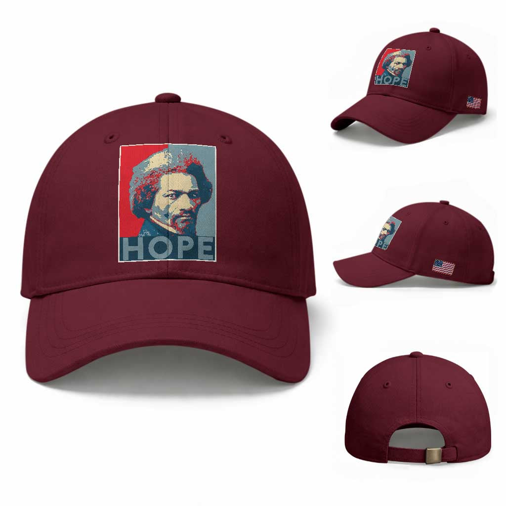 Frederick Douglass Hope Poster Baseball Cap African American Heritage TS12 Baseball Cap Universal Fit Maroon Print Your Wear