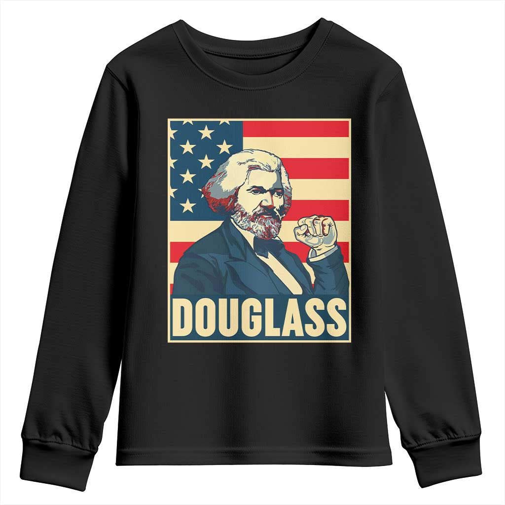 Frederick Douglass American Hero Youth Sweatshirt Black History Month Gift TS12 Black Print Your Wear