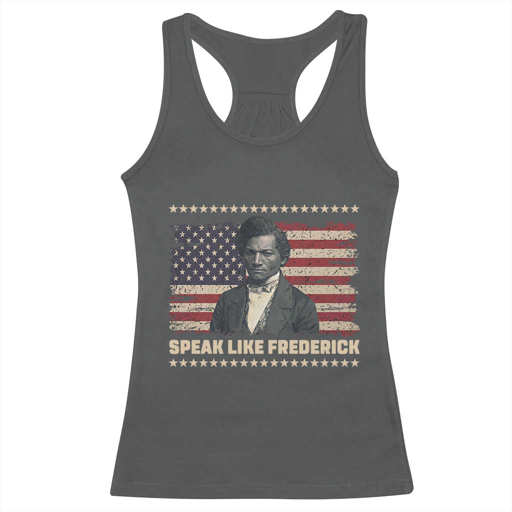 Speak Like Frederick Racerback Tank Top Black History Month Gift TS12 Dark Heather Print Your Wear