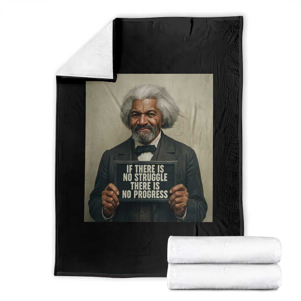 Frederick Douglass Quote Throw Blanket If There Is No Struggle There Is No Progress TS12 Black Print Your Wear