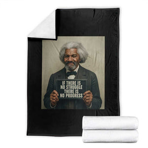 Frederick Douglass Quote Throw Blanket If There Is No Struggle There Is No Progress TS12 Black Print Your Wear