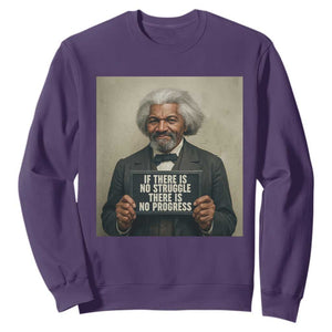 Frederick Douglass Quote Sweatshirt If There Is No Struggle There Is No Progress TS12 Purple Print Your Wear