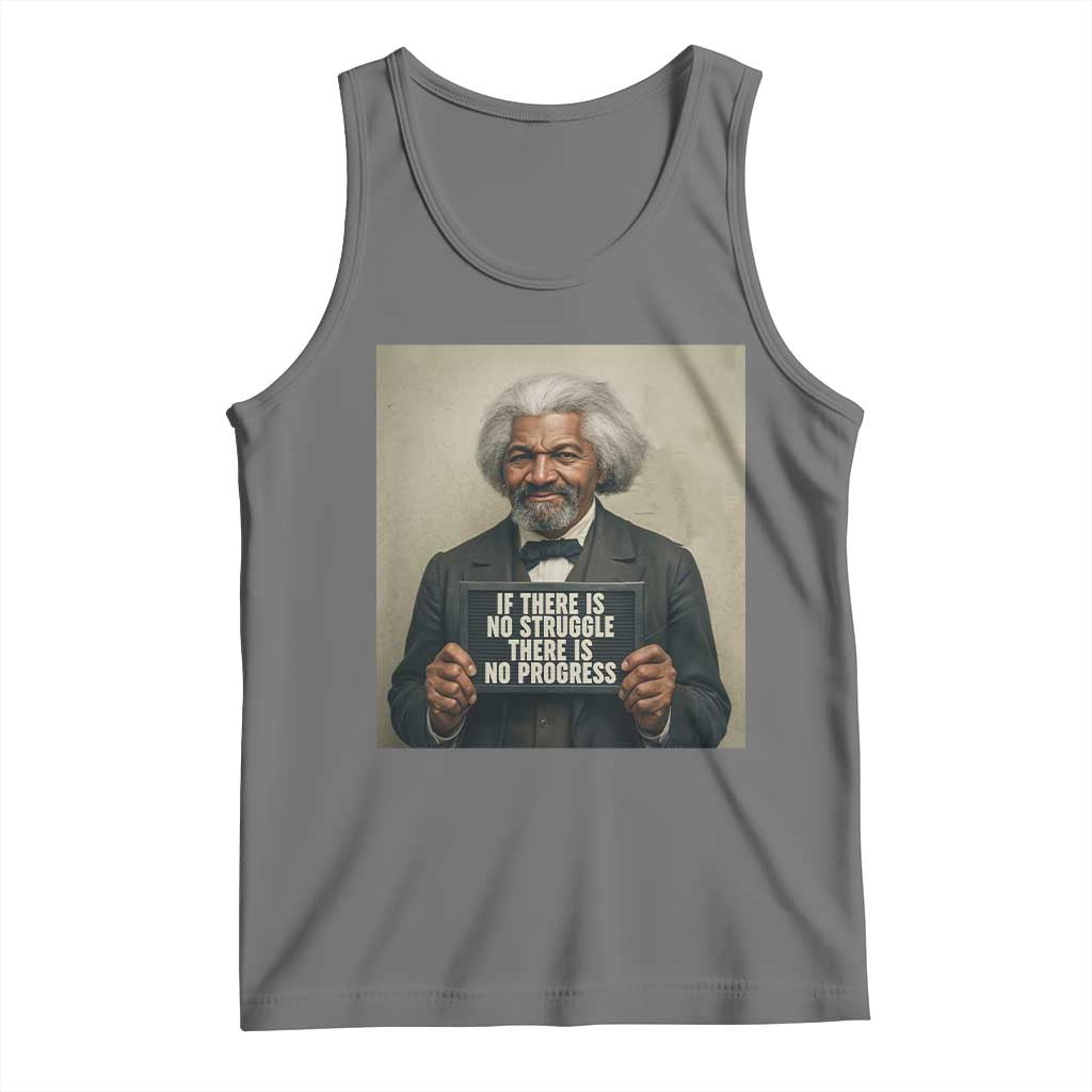 Frederick Douglass Quote Tank Top If There Is No Struggle There Is No Progress TS12 Black Heather Print Your Wear