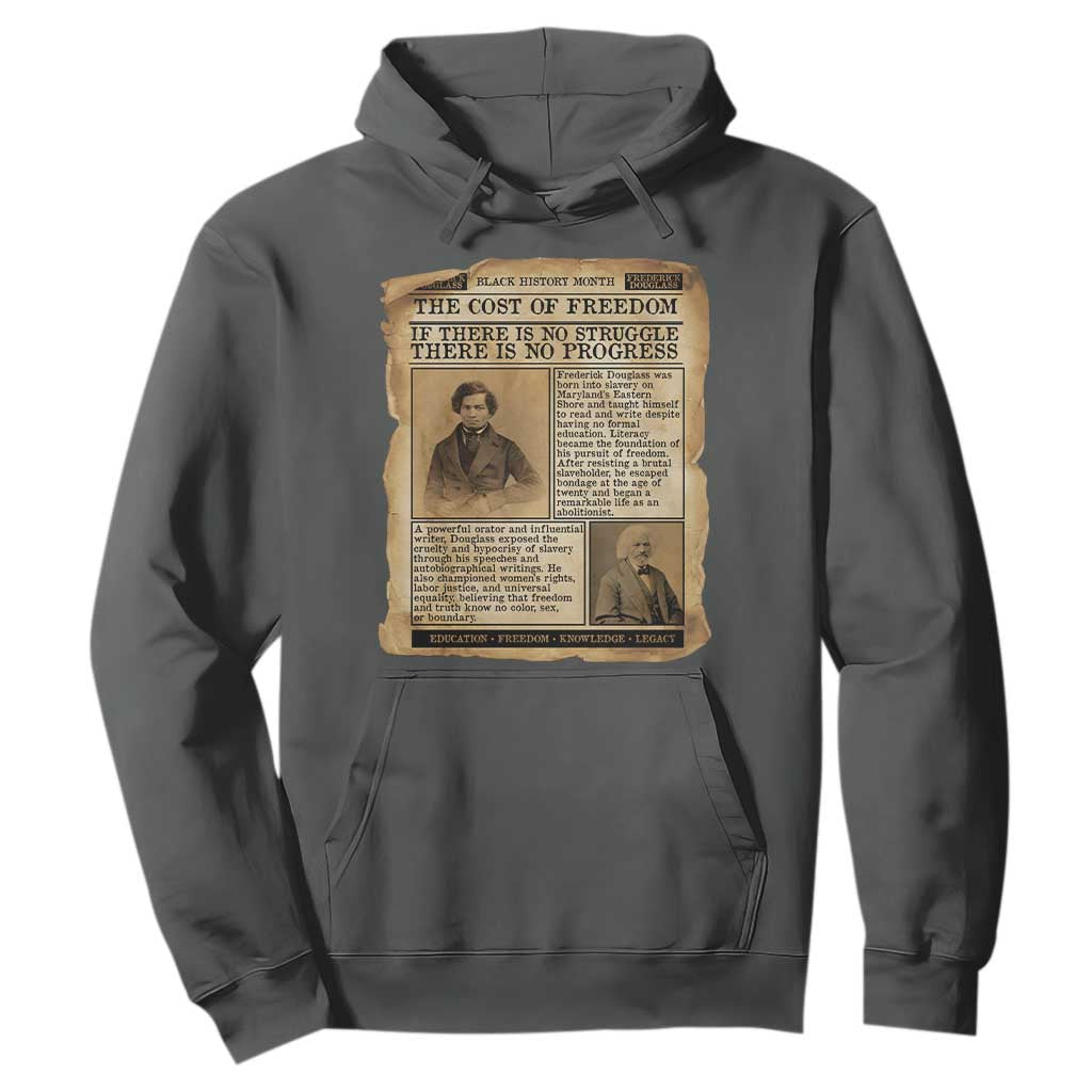 If There Is No Struggle No Progress Hoodie Frederick Douglass Newspaper TS12 Dark Heather Print Your Wear