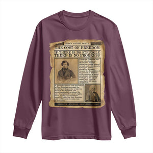 If There Is No Struggle No Progress Long Sleeve Shirt Frederick Douglass Newspaper TS12 Maroon Print Your Wear