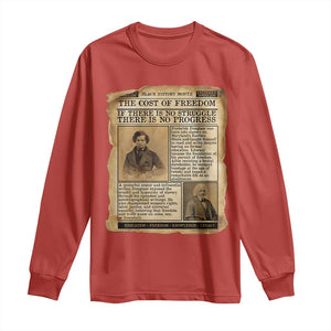 If There Is No Struggle No Progress Long Sleeve Shirt Frederick Douglass Newspaper TS12 Red Print Your Wear