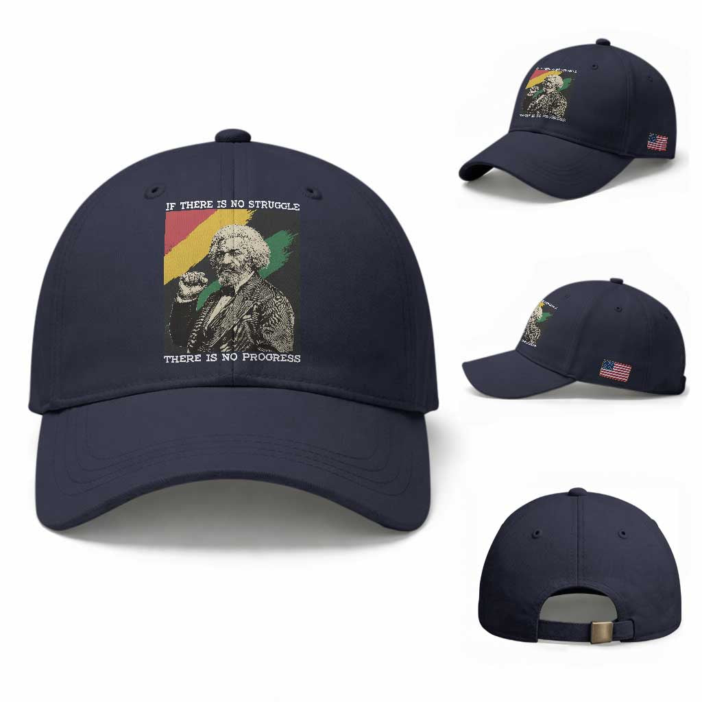 Frederick Douglass Struggle And Progress Baseball Cap Inspirational Black History TS12 Baseball Cap Universal Fit Navy Print Your Wear