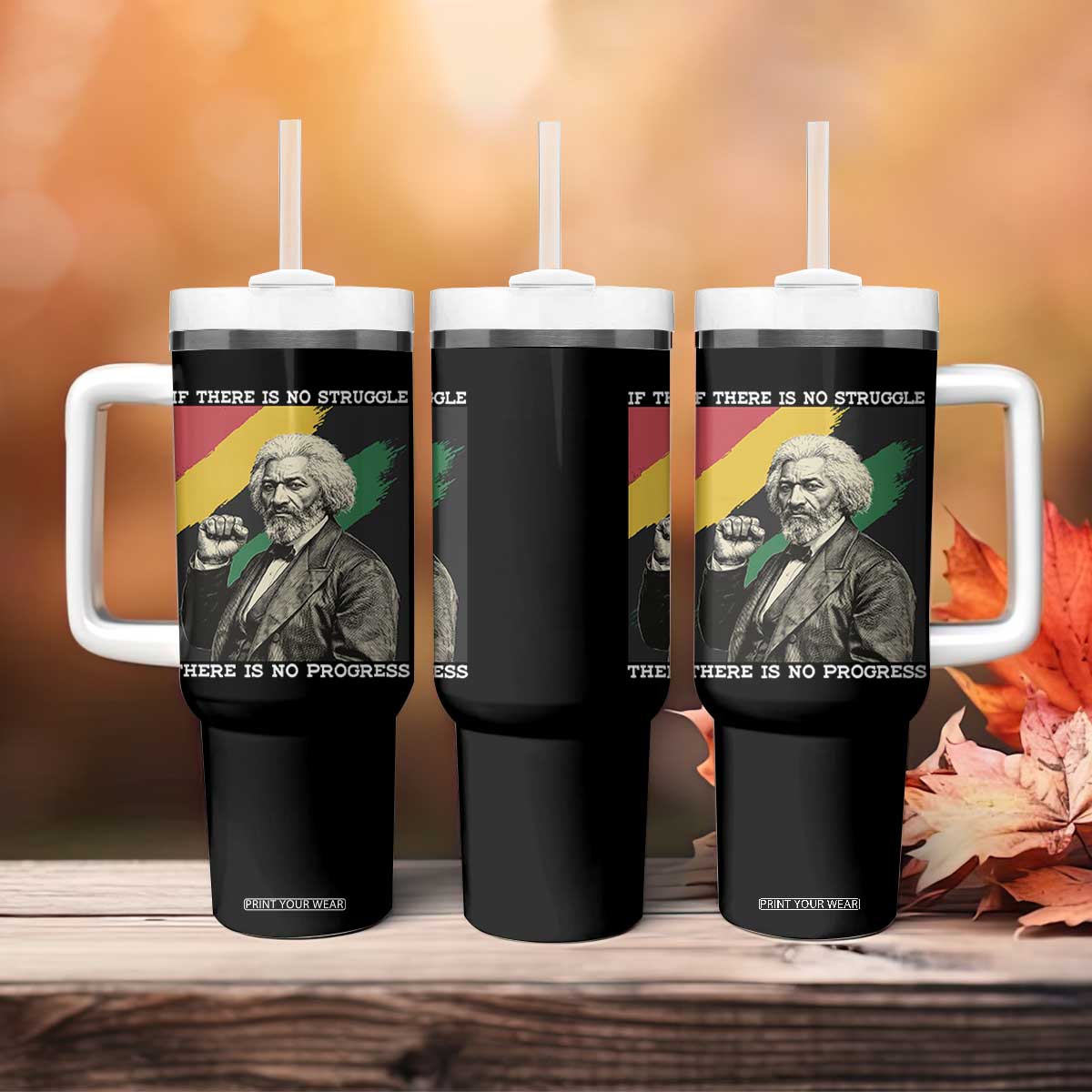 Frederick Douglass Struggle And Progress Tumbler With Handle Inspirational Black History TS12 Print Your Wear