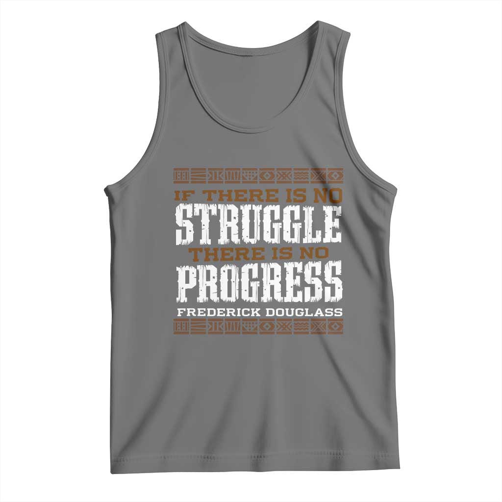 Frederick Douglass Empowerment Quote Gift Tank Top No Struggle No Progress TS12 Black Heather Print Your Wear