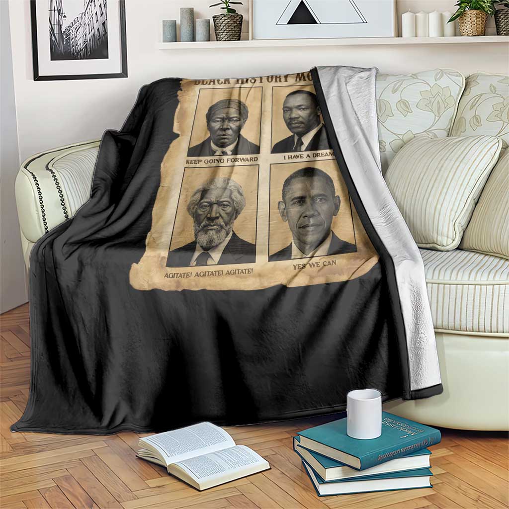 Vintage Black History Heroes Throw Blanket Strong Black Pride TS12 Print Your Wear