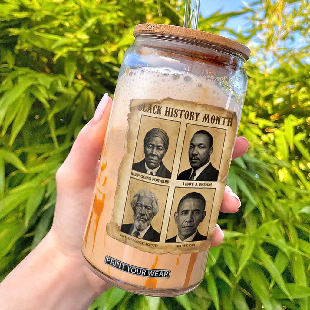 Vintage Black History Heroes Glass Can Strong Black Pride TS12 Black Print Your Wear