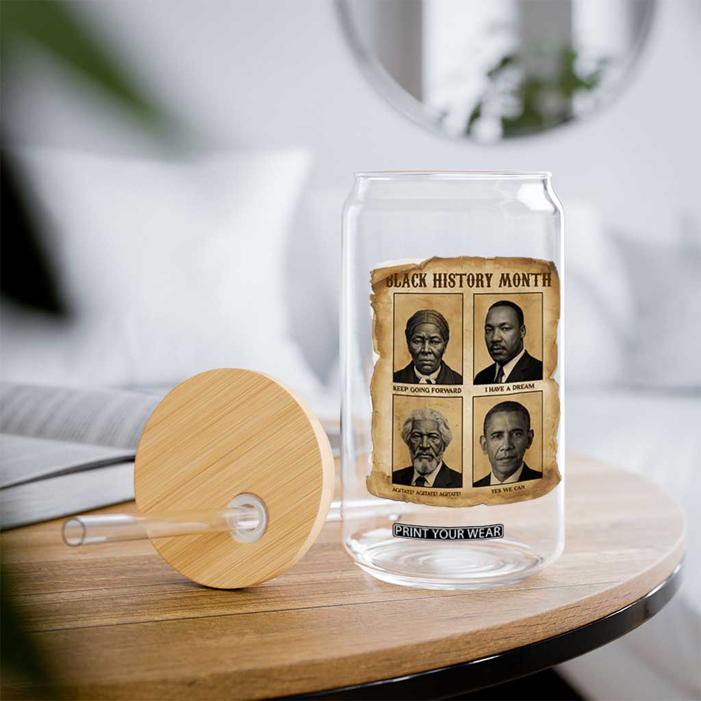 Vintage Black History Heroes Glass Can Strong Black Pride TS12 Print Your Wear