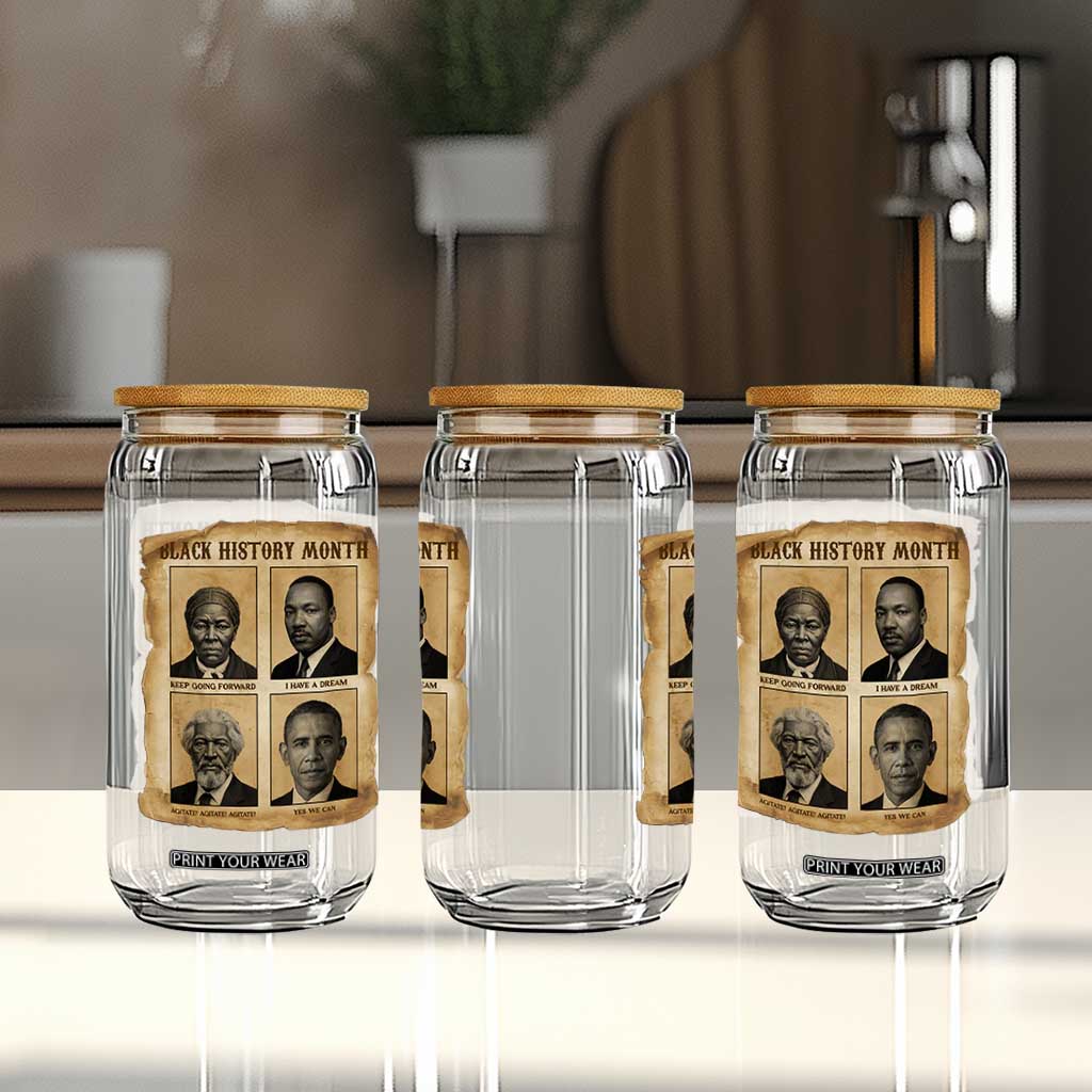 Vintage Black History Heroes Glass Can Strong Black Pride TS12 Print Your Wear