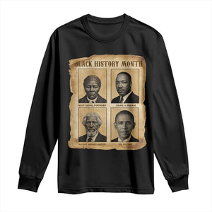 Vintage Black History Heroes Long Sleeve Shirt Strong Black Pride TS12 Black Print Your Wear