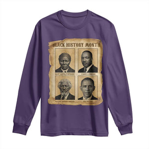 Vintage Black History Heroes Long Sleeve Shirt Strong Black Pride TS12 Purple Print Your Wear