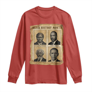 Vintage Black History Heroes Long Sleeve Shirt Strong Black Pride TS12 Red Print Your Wear