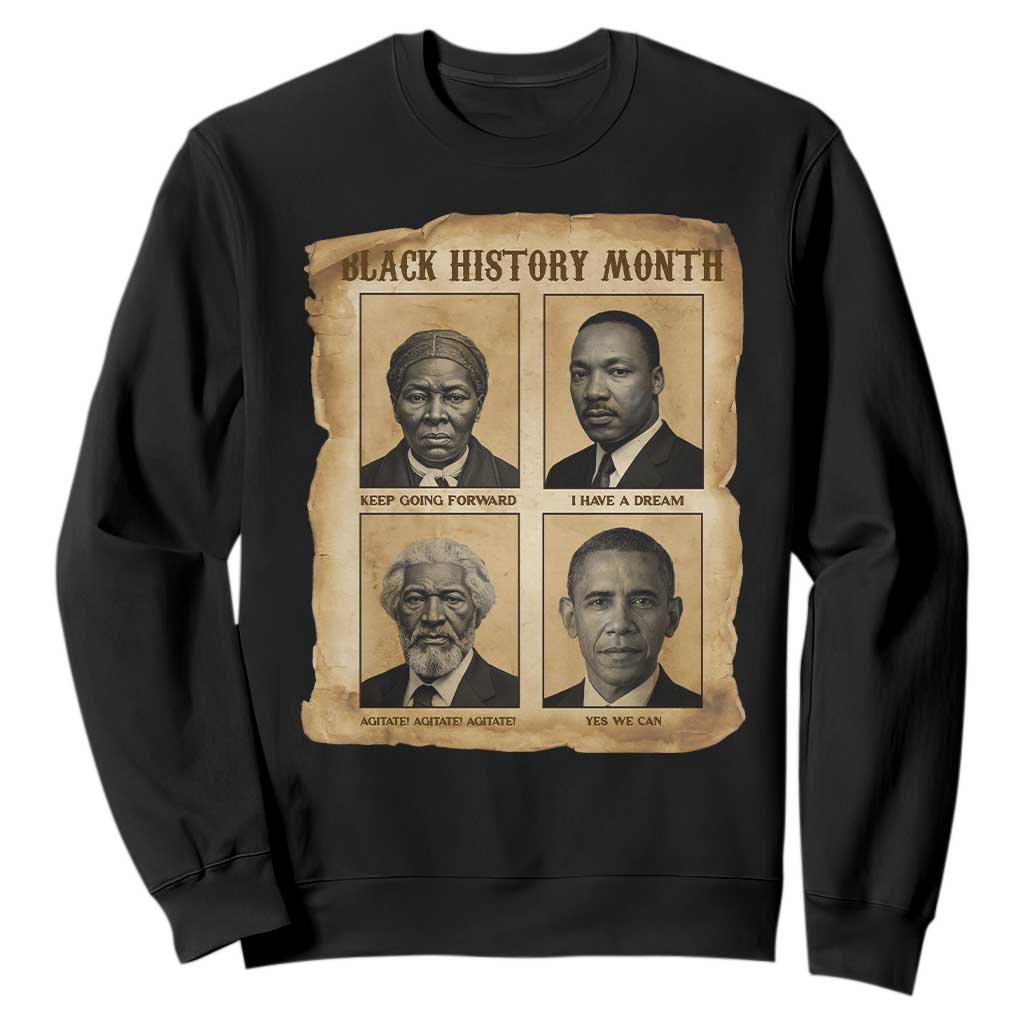 Vintage Black History Heroes Sweatshirt Strong Black Pride TS12 Black Print Your Wear