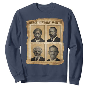 Vintage Black History Heroes Sweatshirt Strong Black Pride TS12 Navy Print Your Wear