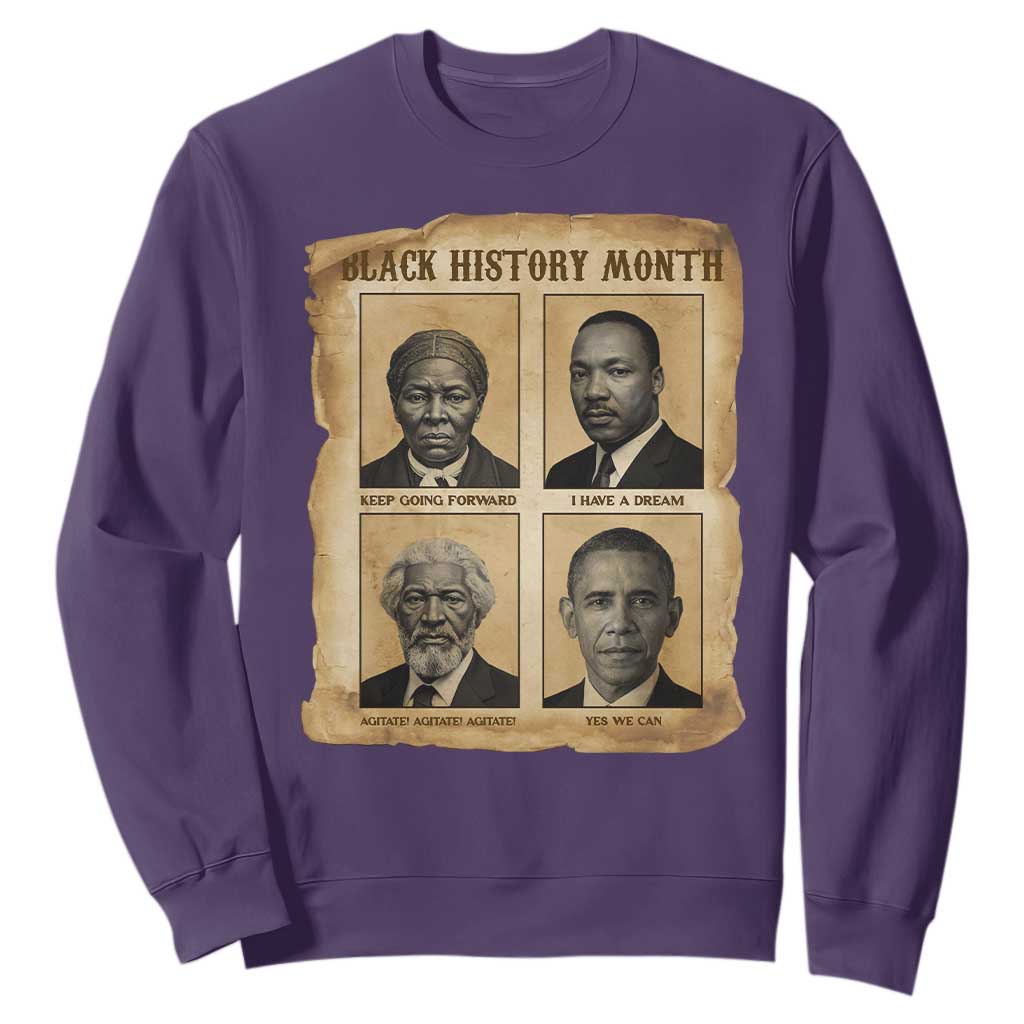 Vintage Black History Heroes Sweatshirt Strong Black Pride TS12 Purple Print Your Wear